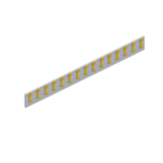 MEX Cloakroom - Coat Hook Pattress With 15 Double Hooks - 1500 x 18 x 150mm (Toughook)