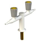 Two Way Bench Mounted Gas Tap With Push Turn Handles