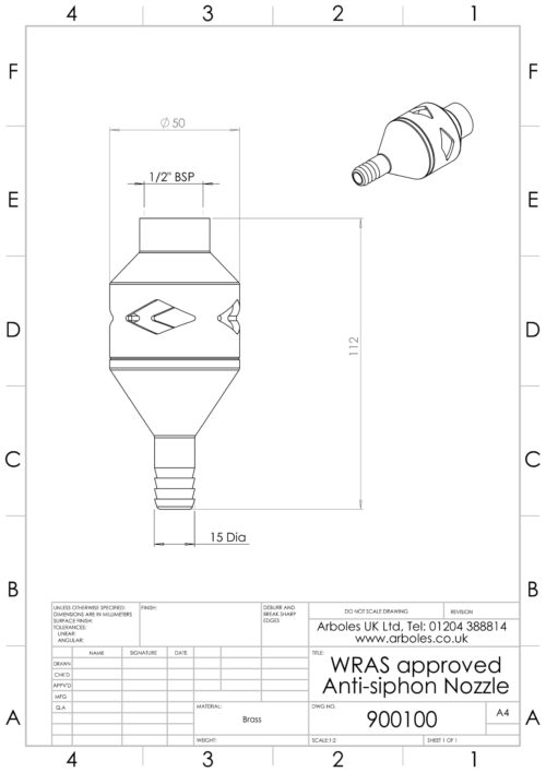 WRAS Approved Back Flow Prevention Nozzle - Image 2