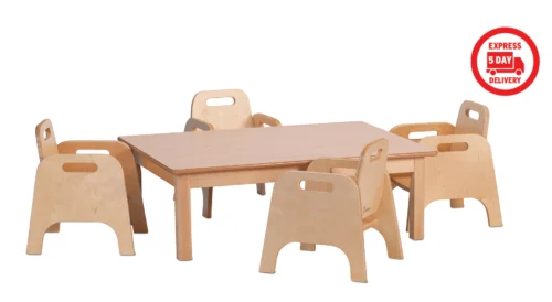 Millhouse Small Rectangular Table + 4 Sturdy Chairs
